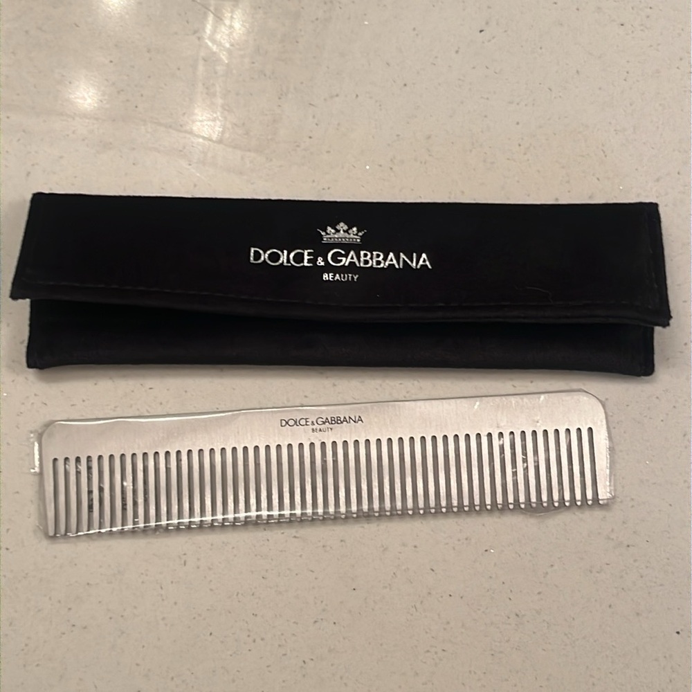 Dolce & Gabbana K Metallic Haircomb Pocket Comb w Travel Case New! GWP
